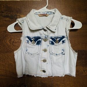 Denim Short Sleeve Half Jacket